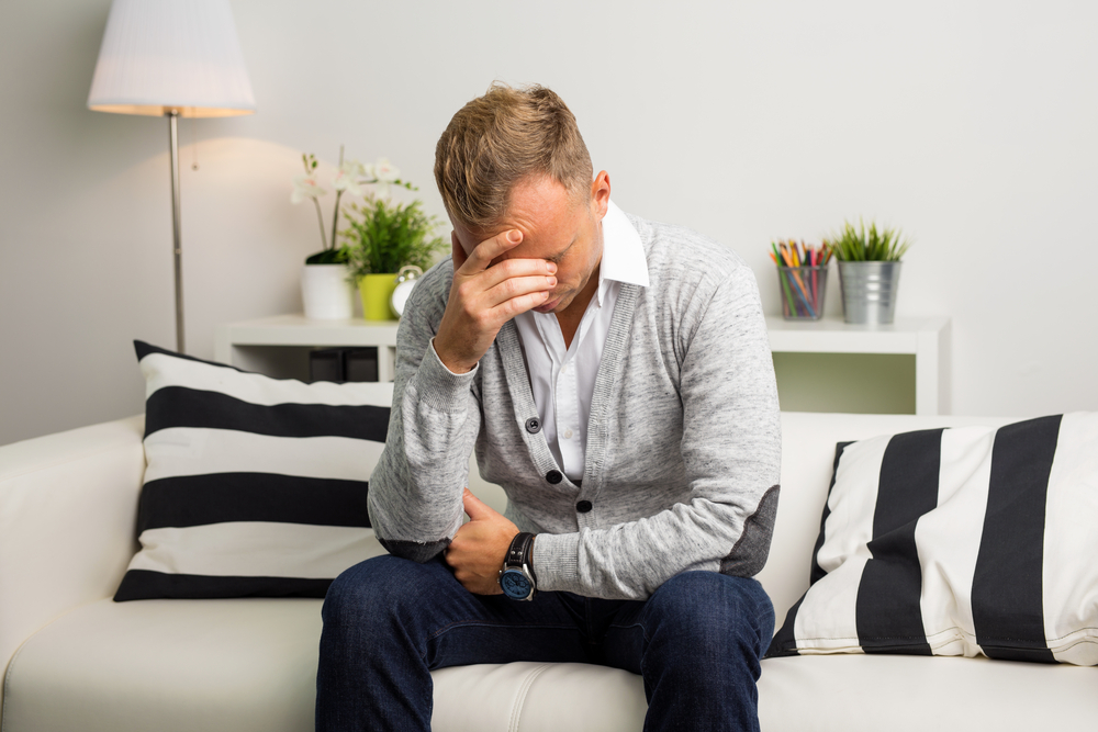 Man suffering from anxiety and panic attacks